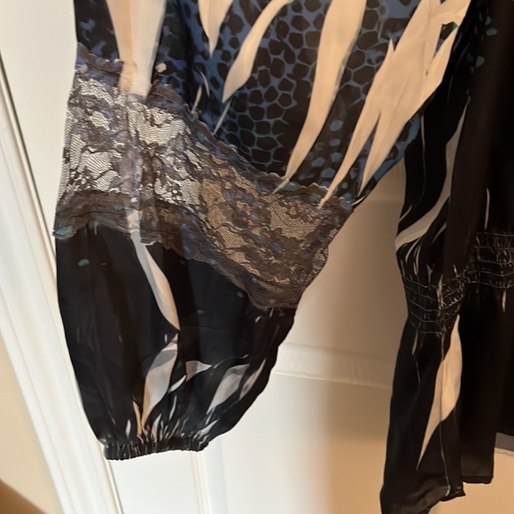 Addition Elle silky turquoise/blue/teal blouse - Picture 2 of 4